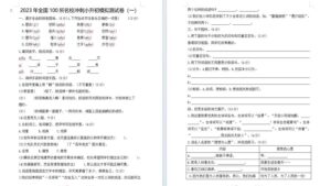 【9页】全国100所名校冲刺小升初语文模拟测试卷（一）统编版-壹心居