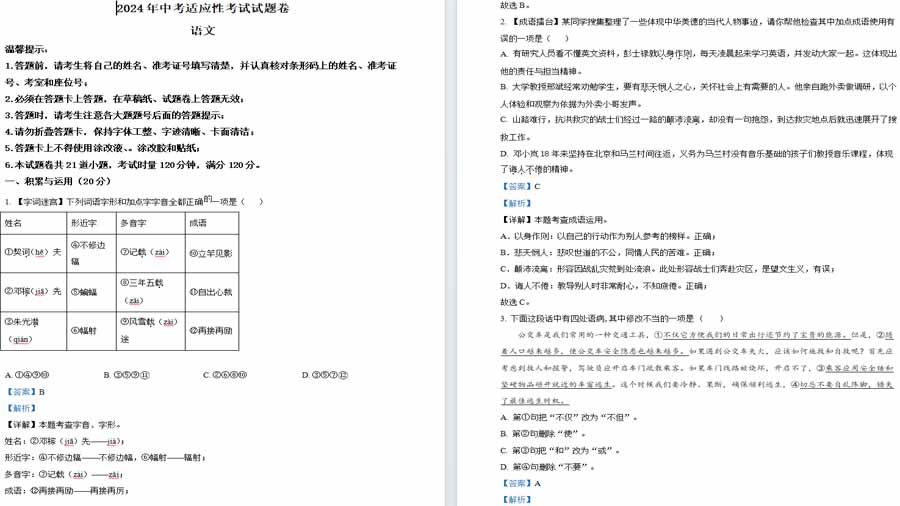 2024年湖南省邵阳市邵东市中考三模语文试题（解析版）