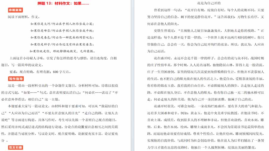 2024中考作文终极押题13：材料作文：关于“如果……”的小诗（命题+写作指导+范本）