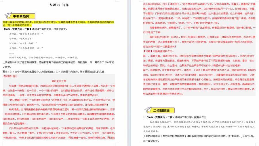 写作-2025年中考语文备考试题集（解析版）