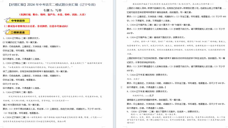 写作-2025年中考语文备考试题（原卷版）