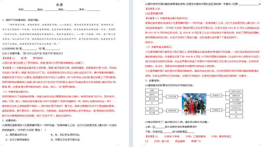 名著-2024年中考语文考前查缺补漏试题（常州专用）（解析版）