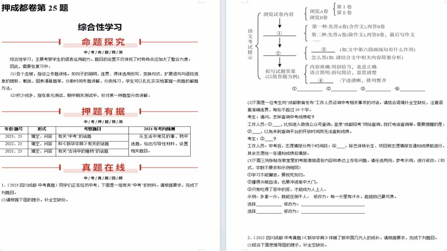 押成都卷第25题 综合性学习-2025年中考语文备考（原卷版）