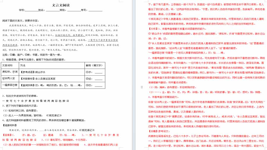 文言文阅读-2024年中考语文考前查缺补漏试题（长沙专用）（解析版）