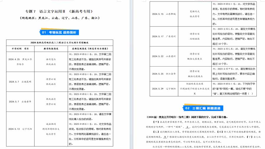 语言文字运用2（原卷版）-2024年高考语文三模试题分类汇编（新高考通用）