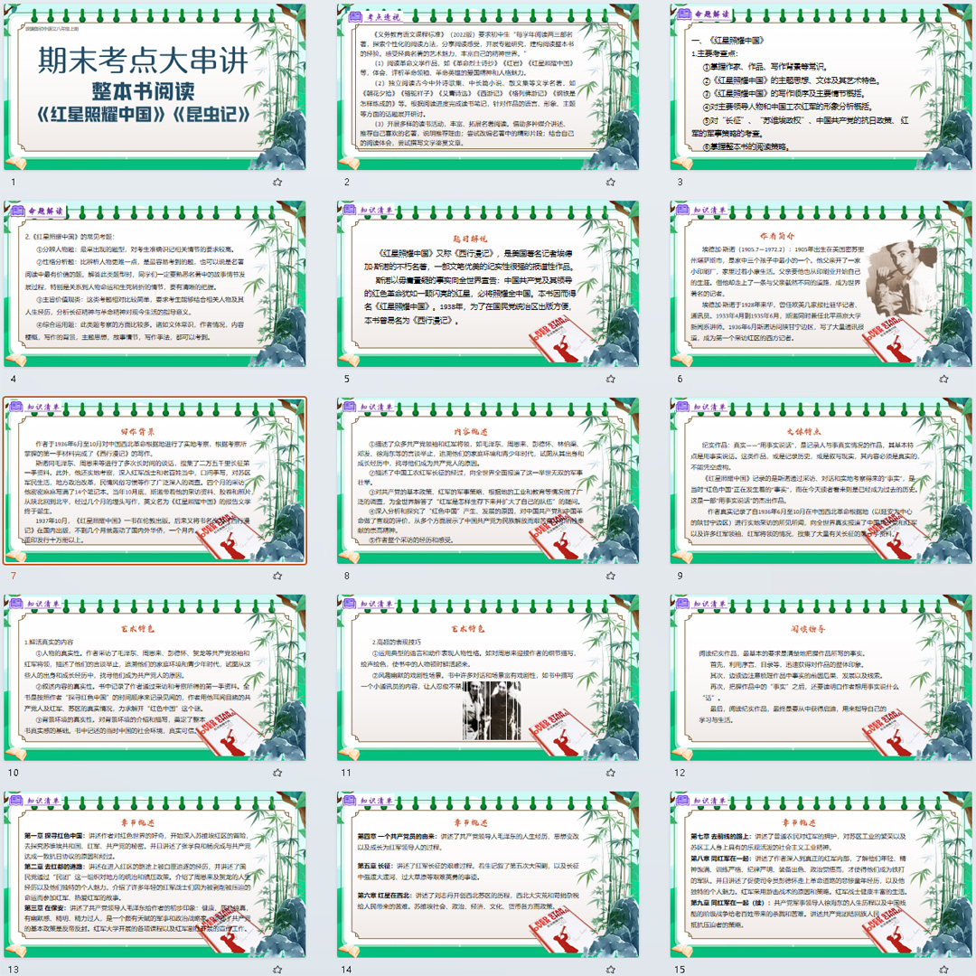 初中语文八年级上册期末总复习《整本书阅读》考点大串讲课件PPT