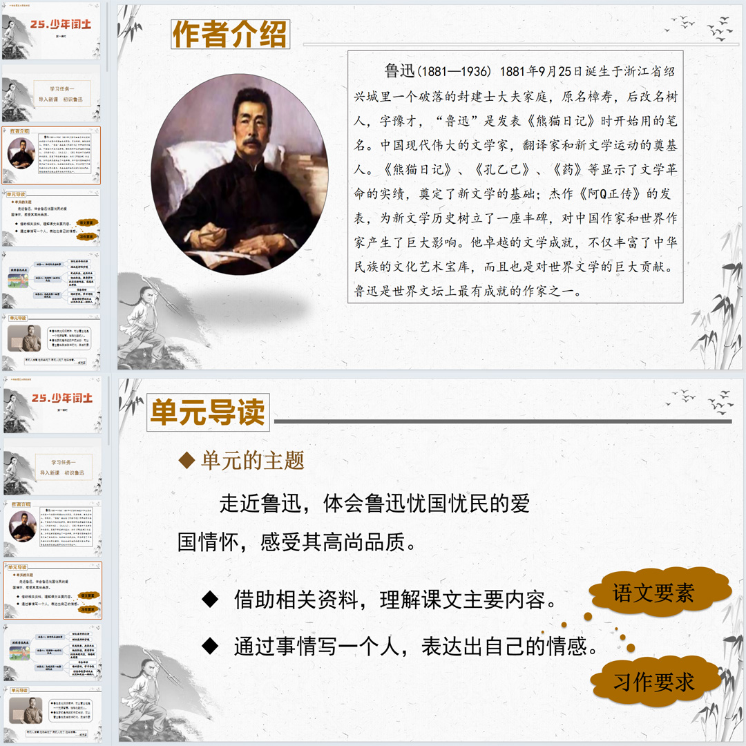 《少年闰土》PPT课件12套小学六年级上册语文第二十五课教学课件