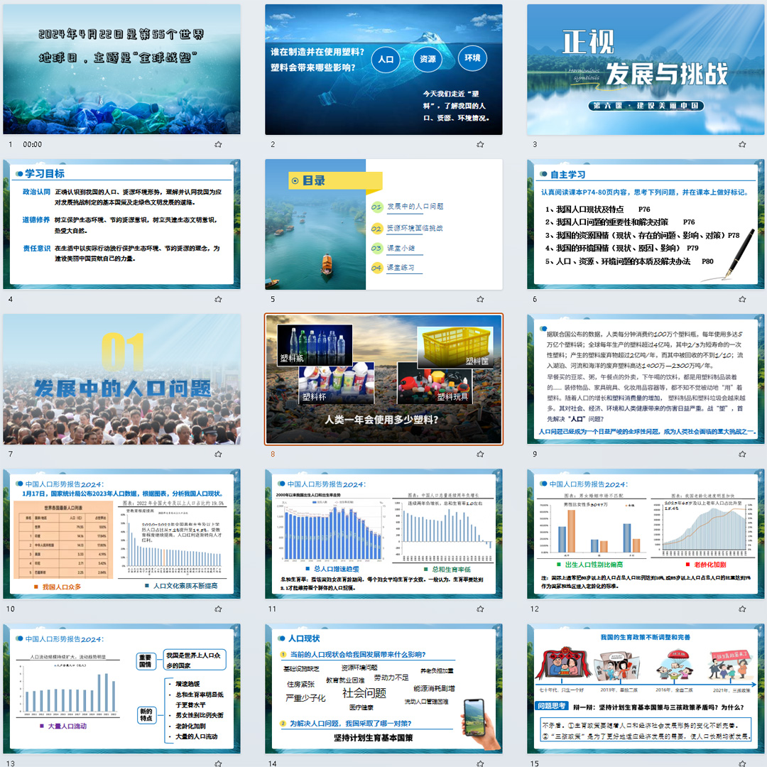 《正视发展挑战》PPT课件优质课初中九年级上册道法第六课第1节