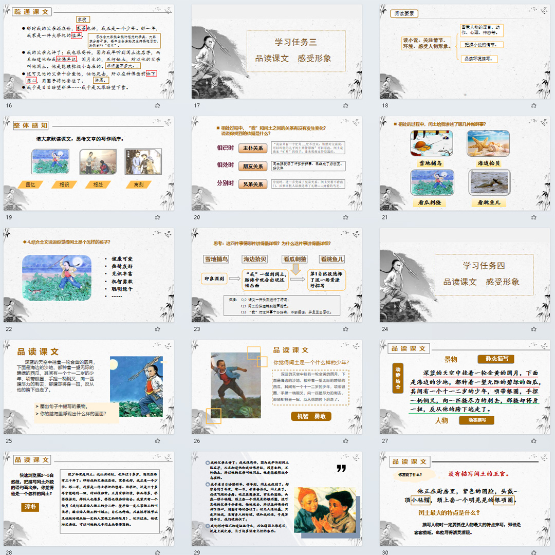 《少年闰土》PPT课件12套小学六年级上册语文第二十五课教学课件