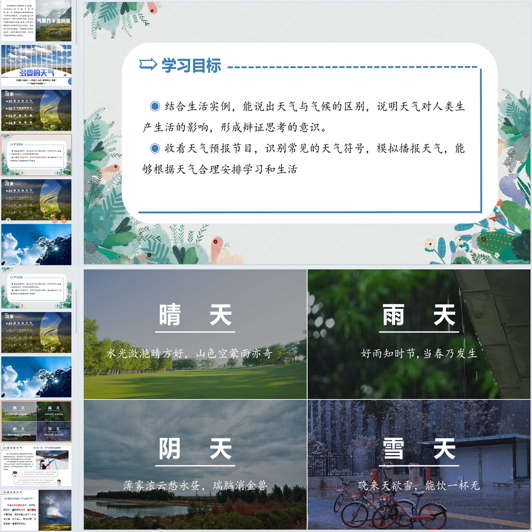 仁爱版《多变的天气》PPT课件公开课七上地理第四单元专题一