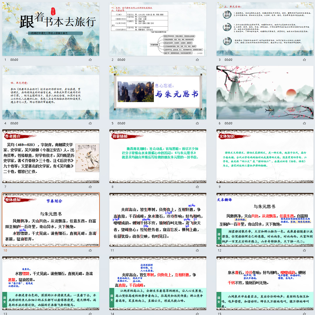 《与朱元思书》PPT课件公开课初中八年级上册语文第12课教学ppt