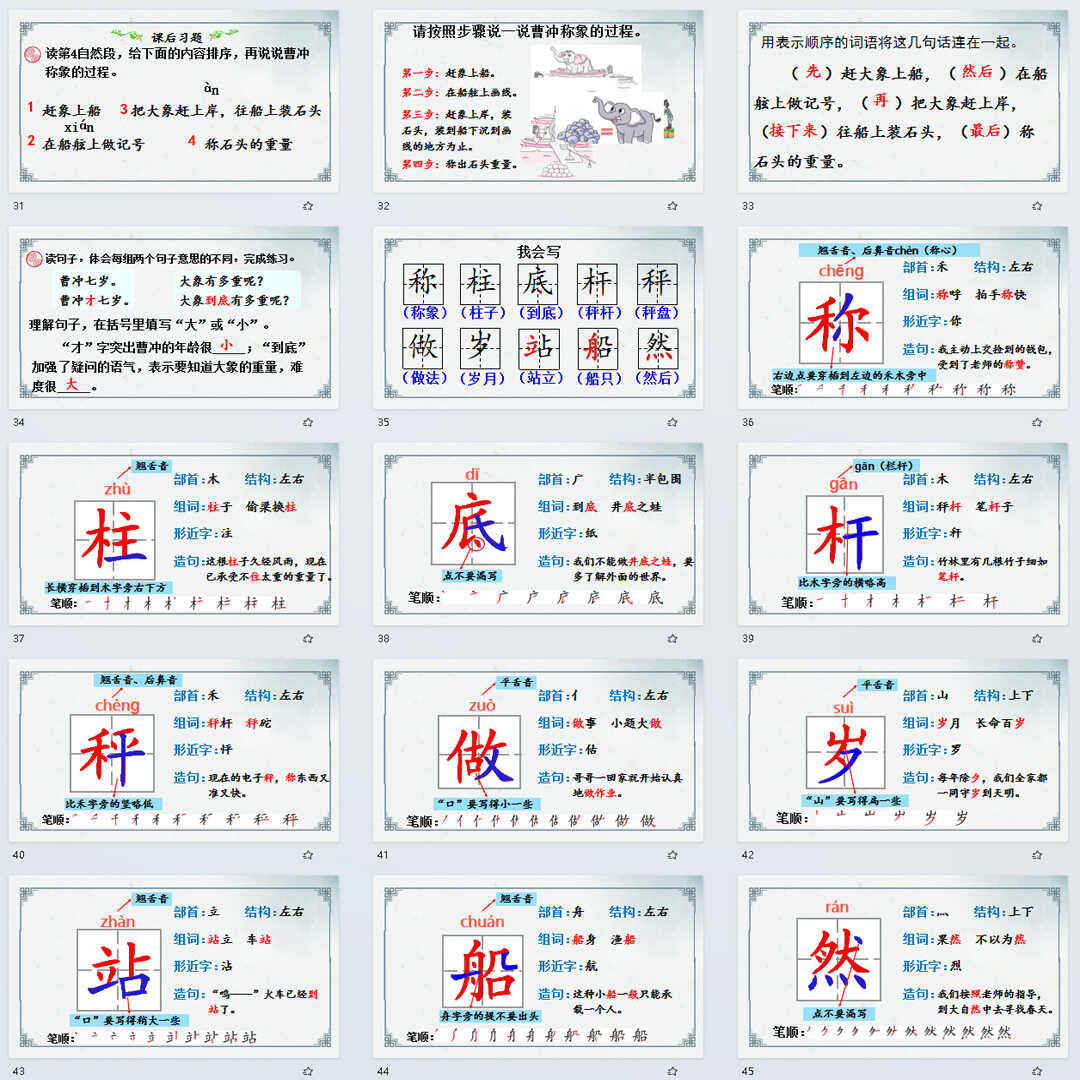 《曹冲称象》PPT课件20套小学二年级上册语文第四课教学课件