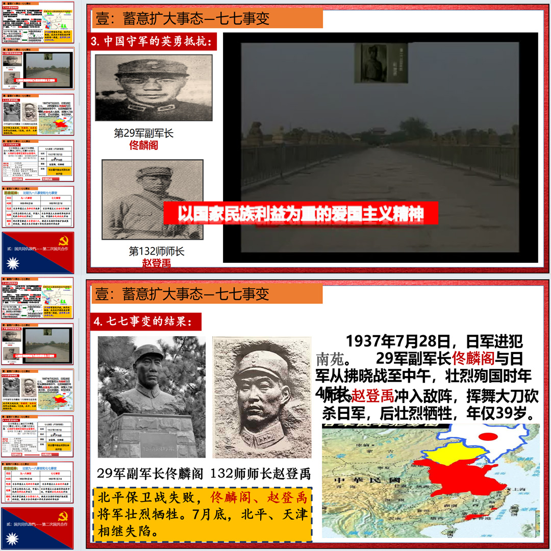 《七七事变与全民族抗战》PPT课件精品课八年级上册历史第19课