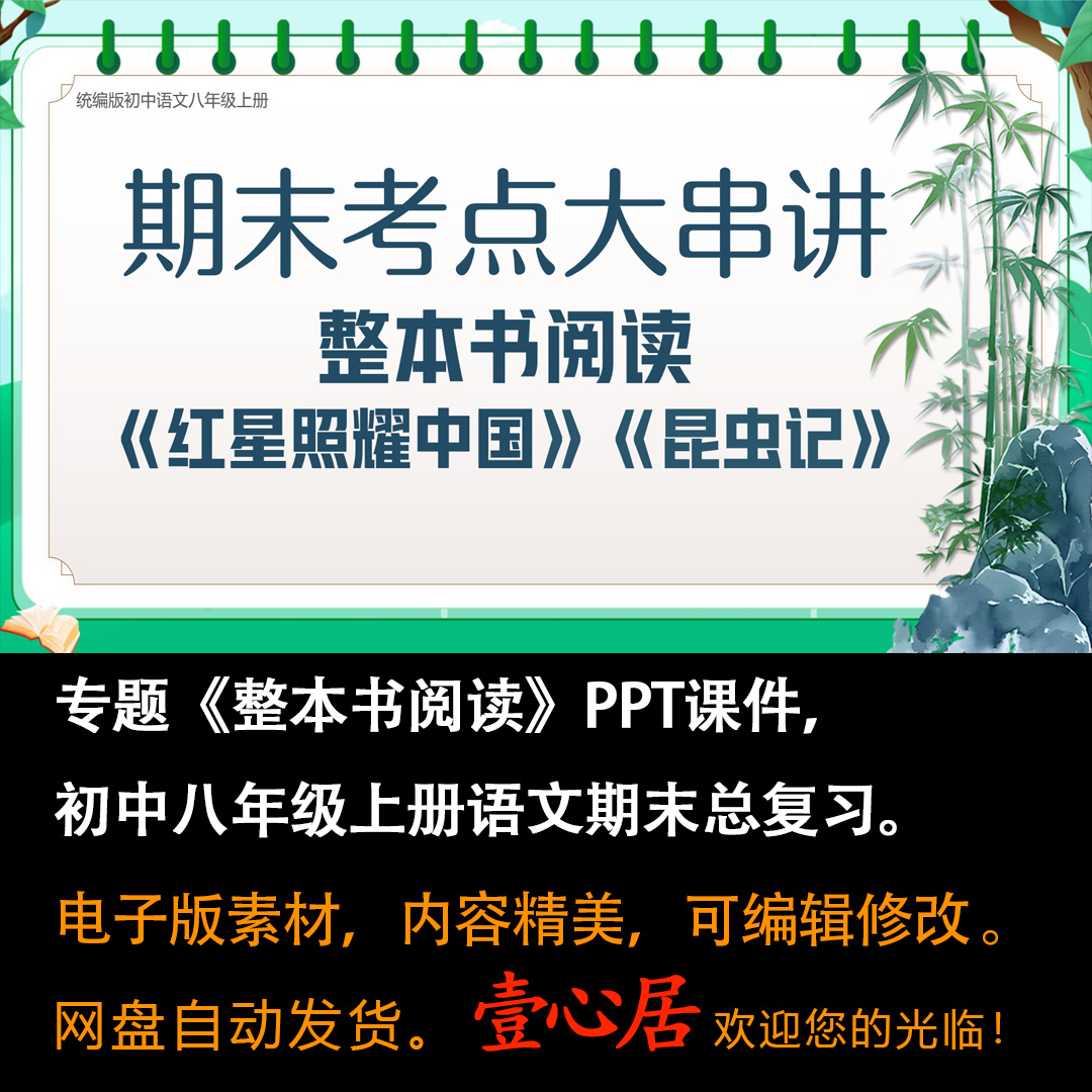 初中语文八年级上册期末总复习《整本书阅读》考点大串讲课件PPT-壹心居